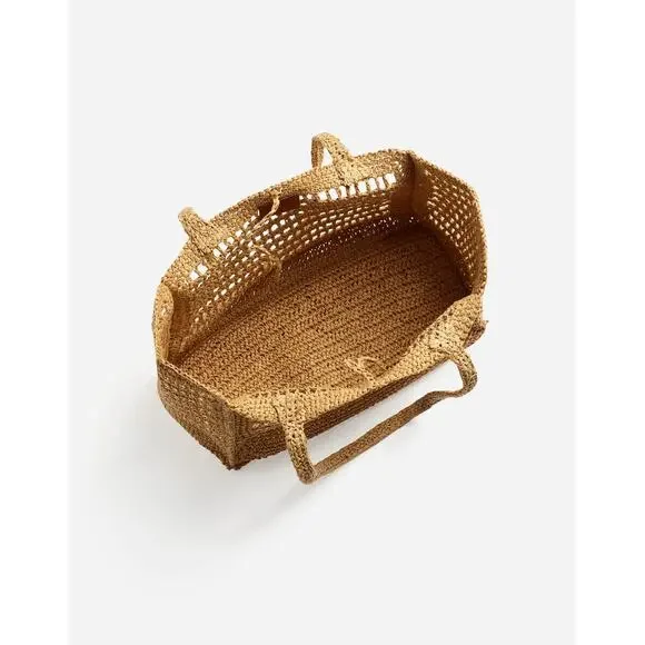 NWT Madewell The Open-Crochet Straw Packable Tote - Picture 2 of 3